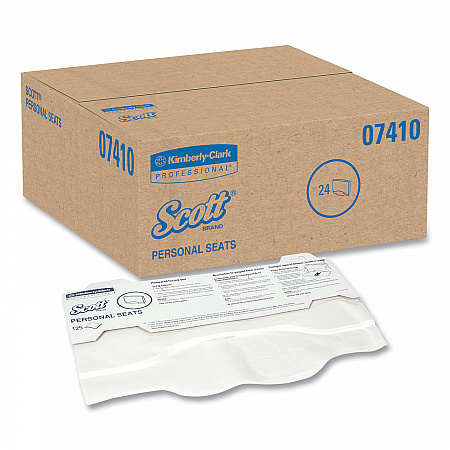 Personal Seats Sanitary Toilet Seat Covers, 15 x 18, White, 125/Pack (07410PK)