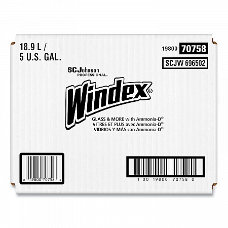 Glass Cleaner with Ammonia-D, Unscented, 5 gal Bag-in-Box Dispenser (696502)