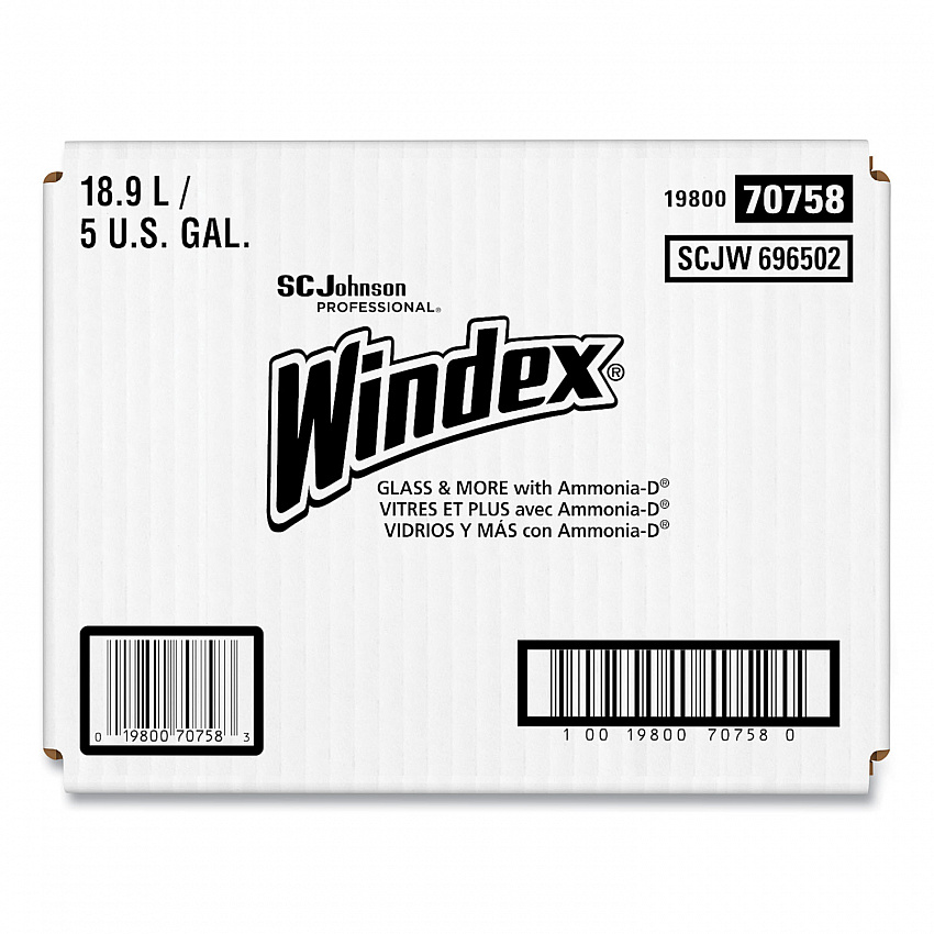 Glass Cleaner with Ammonia-D, Unscented, 5 gal Bag-in-Box Dispenser (696502)