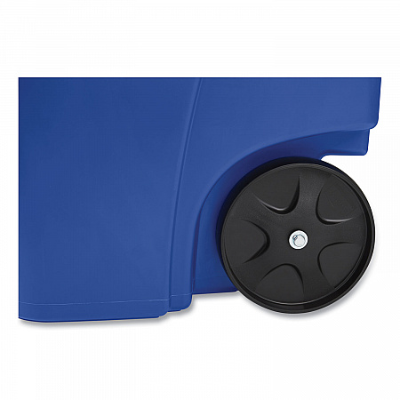 Square Brute Recycling Rollout Container, 50 gal, Plastic, Blue (9W2773BLU)