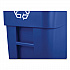 Square Brute Recycling Rollout Container, 50 gal, Plastic, Blue (9W2773BLU)