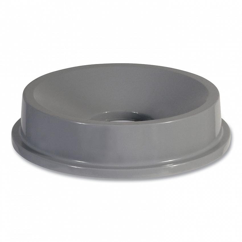 Round BRUTE Funnel Top Receptacle, For 32-Gallon Containers, 22.38" Diameter x 5h, Gray (3543GRA)