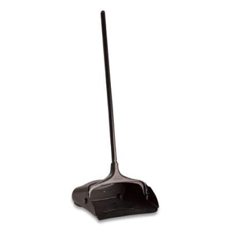 Rubbermaid Commercial Lobby Pro Upright Dustpan with Wheels, 12.5w x 37h, Polypropylene with Vinyl Coat, Black (253100BK)