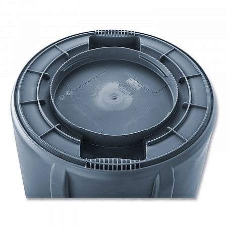 Vented Round Brute Container, 32 gal, Plastic, Gray (263200GY)