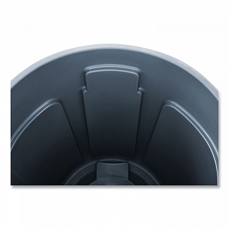 Vented Round Brute Container, 32 gal, Plastic, Gray (263200GY)