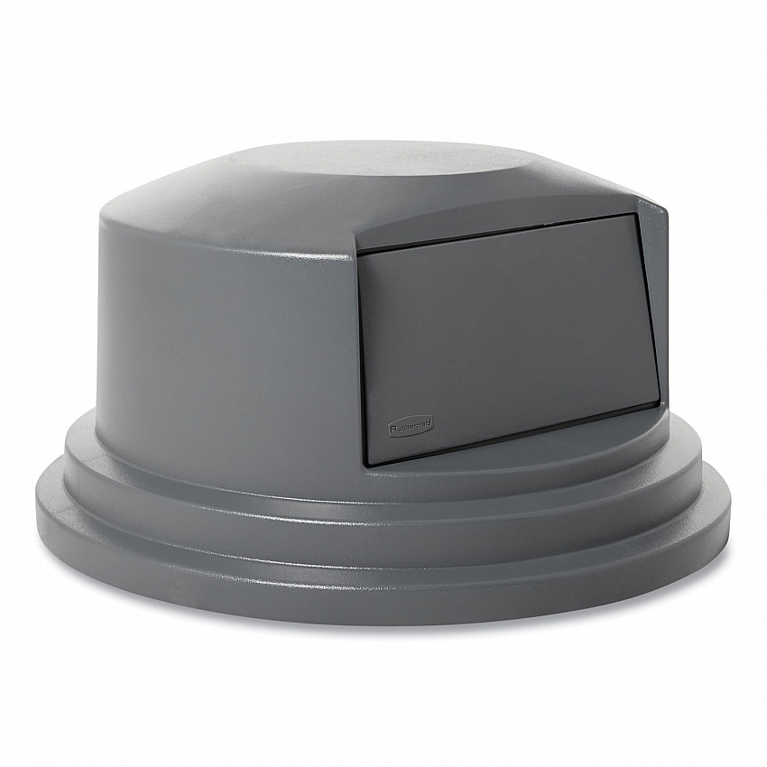 Round BRUTE Dome Top Lid for 55 gal Waste Containers, 27.25" Diameter, Gray (265788GY)