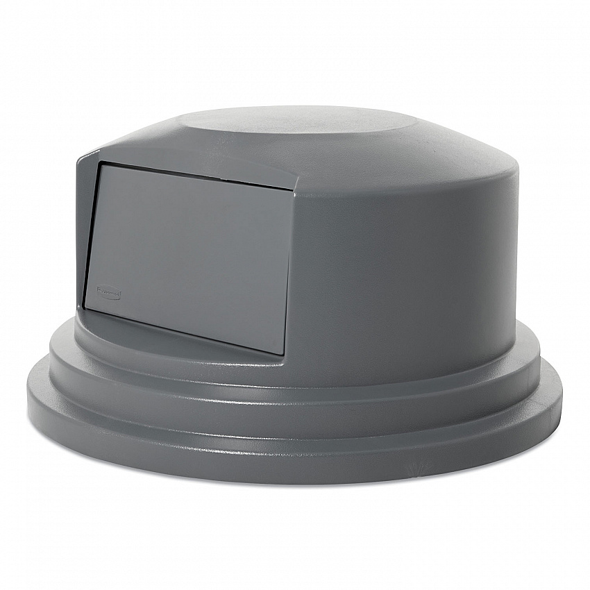 Round BRUTE Dome Top Lid for 55 gal Waste Containers, 27.25" Diameter, Gray (265788GY)