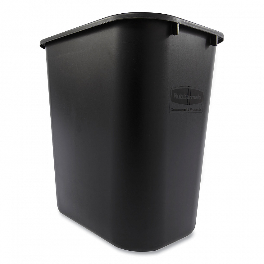 Deskside Plastic Wastebasket, 7 gal, Plastic, Black (295600BK)