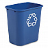 Deskside Recycling Container, Medium, 28.13 qt, Plastic, Blue (295673BE)