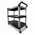 Three-Shelf Service Cart, Plastic, 3 Shelves, 200 lb Capacity, 18.63