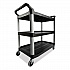 Three-Shelf Service Cart, Plastic, 3 Shelves, 200 lb Capacity, 18.63