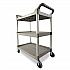 Three-Shelf Service Cart, Plastic, 3 Shelves, 200 lb Capacity, 18.63