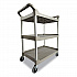 Three-Shelf Service Cart, Plastic, 3 Shelves, 200 lb Capacity, 18.63