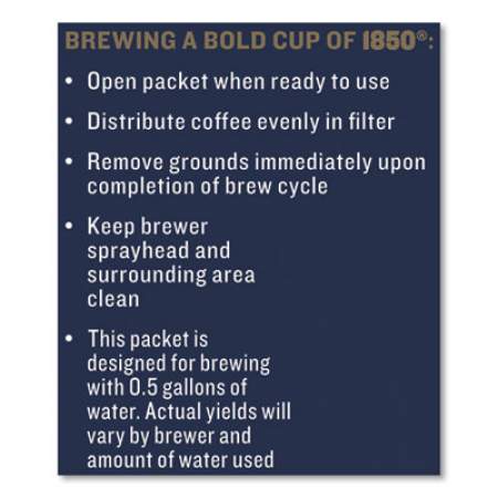 1850 Coffee Fraction Packs, Pioneer Blend, Medium Roast, 2.5 oz Pack, 24 Packs/Carton (21511)
