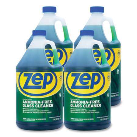 Zep Commercial Ammonia-Free Glass Cleaner, Pleasant Scent, 1 gal Bottle, 4/Carton (ZU1052128CT)