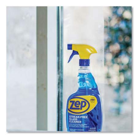 Zep Commercial Streak-Free Glass Cleaner, Pleasant Scent, 32 oz Spray Bottle, 12/Carton (ZU112032CT)