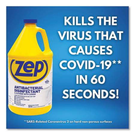 Zep Commercial Antibacterial Disinfectant, 1 gal Bottle (ZUBAC128EA)