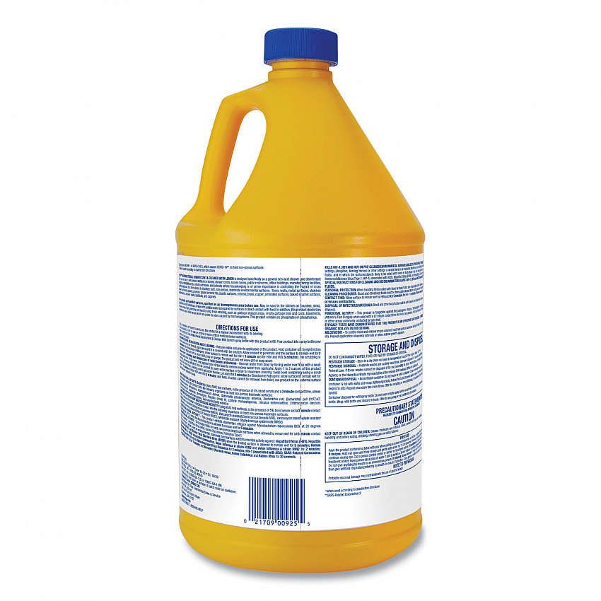 Antibacterial Disinfectant, Lemon Scent, 1 gal, 4/Carton (ZUBAC128CT)