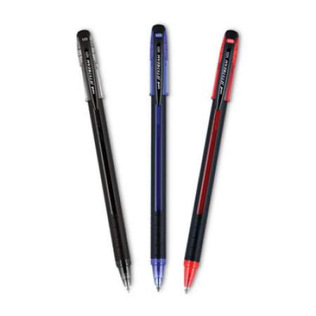 uni-ball Jetstream 101 Roller Ball Pen, Stick, Bold 1 mm, Blue Ink, Black/Blue Barrel, Dozen (1768012)