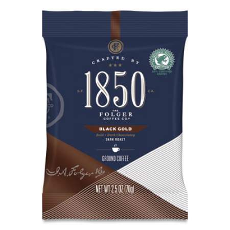 1850 Coffee Fraction Packs, Black Gold, Dark Roast, 2.5 oz Pack, 24 Packs/Carton (21512)