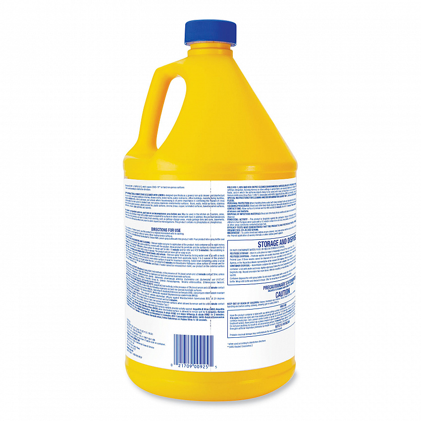 Antibacterial Disinfectant, Lemon Scent, 1 gal Bottle (ZUBAC128EA)