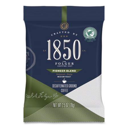 1850 Coffee Fraction Packs, Pioneer Blend Decaf, Medium Roast, 2.5 oz Pack, 24 Packs/Carton (21513)