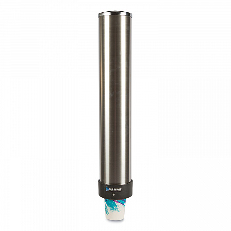 Large Water Cup Dispenser with Removable Cap, For 12 oz to 24 oz Cups, Stainless Steel (C3400P)