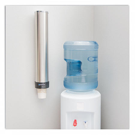 Large Water Cup Dispenser with Removable Cap, For 12 oz to 24 oz Cups, Stainless Steel (C3400P)