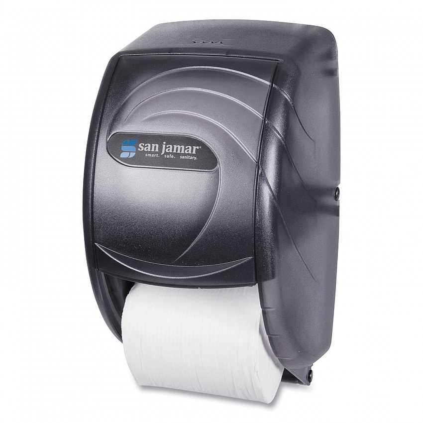 Duett Standard Bath Tissue Dispenser, Oceans, 7.5 x 7 x 12.75, Transparent Black Pearl (R3590TBK)