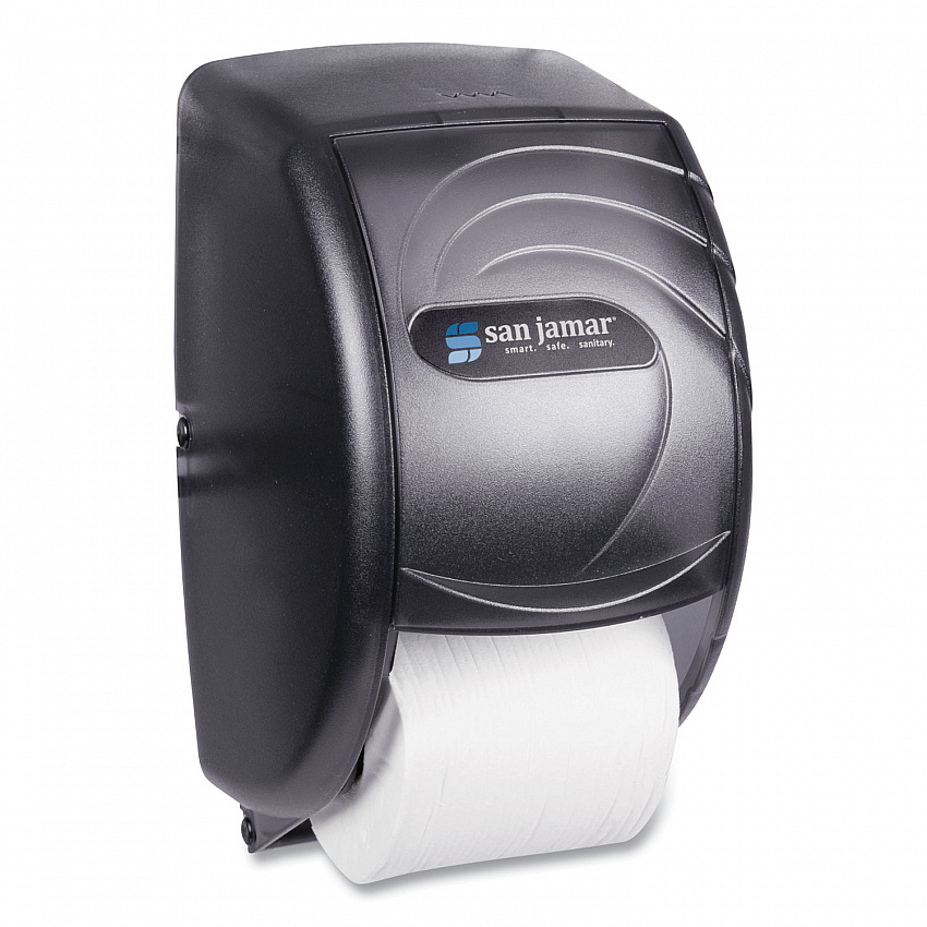 Duett Standard Bath Tissue Dispenser, Oceans, 7.5 x 7 x 12.75, Transparent Black Pearl (R3590TBK)