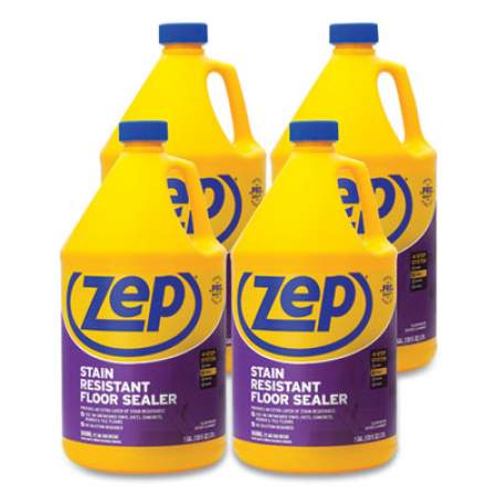 Zep Commercial Stain Resistant Floor Sealer, Unscented, 1 gal, 4/Carton (ZUFSLR128CT)