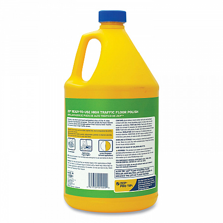 High Traffic Floor Polish, 1 gal Bottle, 4/Carton (ZUHTFF128CT)