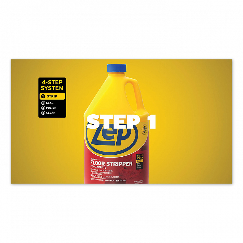 Floor Stripper, Unscented, 1 gal, 4/Carton (ZULFFS128CT)