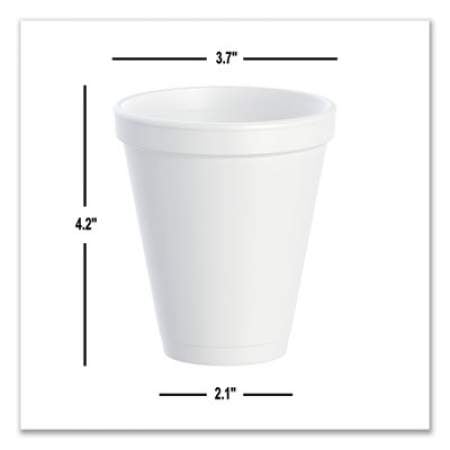 Dart Foam Drink Cups, 12 oz, White, 1,000/Carton (12J16)