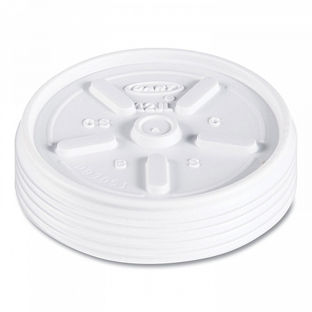 Plastic Lids for Foam Cups, Bowls and Containers, Vented, Fits 6 oz to 14 oz, White, 100/Pack, 10 Packs/Carton (12JL)