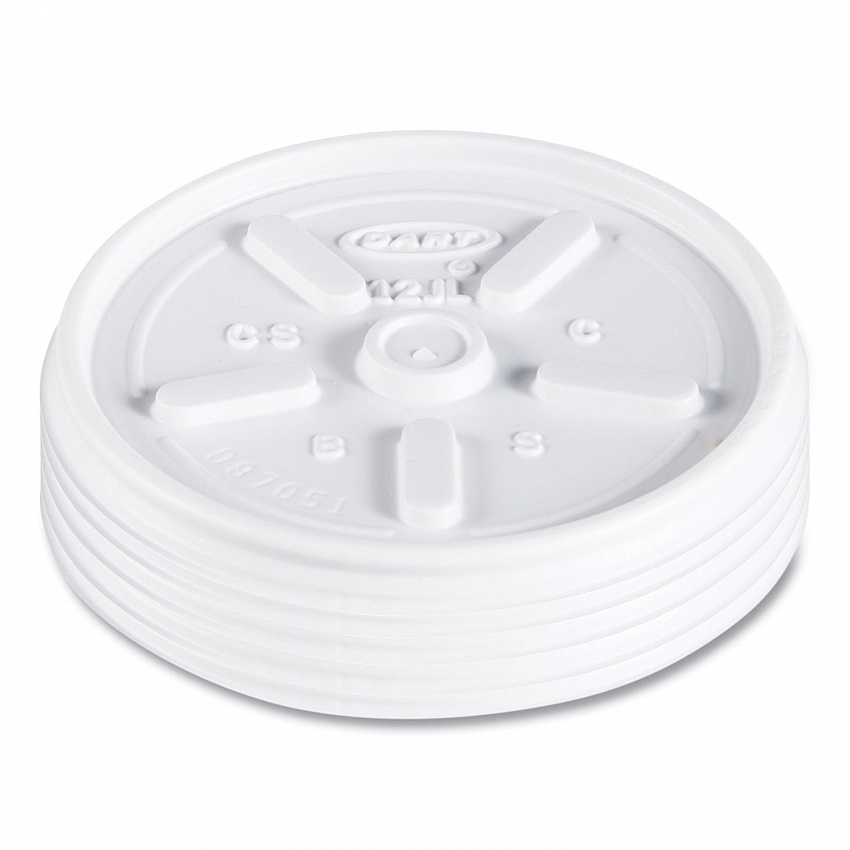 Plastic Lids for Foam Cups, Bowls and Containers, Vented, Fits 6 oz to 14 oz, White, 100/Pack, 10 Packs/Carton (12JL)