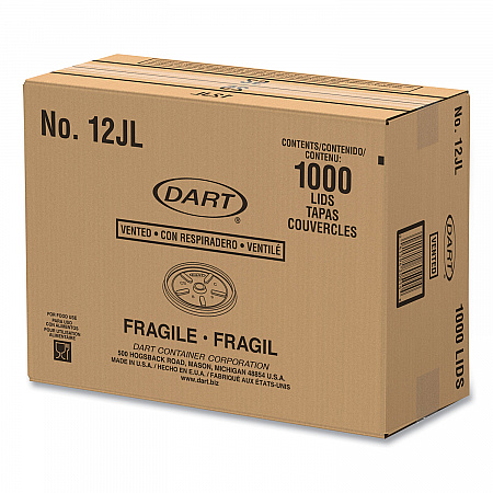 Plastic Lids for Foam Cups, Bowls and Containers, Vented, Fits 6 oz to 14 oz, White, 100/Pack, 10 Packs/Carton (12JL)