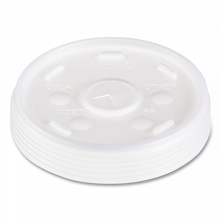 Plastic Lids, Straw-Slot Lid, Fits 12 oz to 24 oz Hot/Cold Foam Cups, Translucent, 100/Pack, 10 Packs/Carton (16SL)