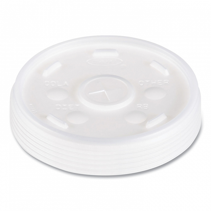 Plastic Lids, Straw-Slot Lid, Fits 12 oz to 24 oz Hot/Cold Foam Cups, Translucent, 100/Pack, 10 Packs/Carton (16SL)