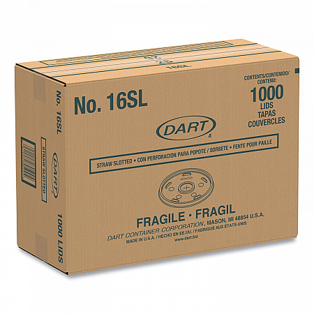 Plastic Lids, Straw-Slot Lid, Fits 12 oz to 24 oz Hot/Cold Foam Cups, Translucent, 100/Pack, 10 Packs/Carton (16SL)