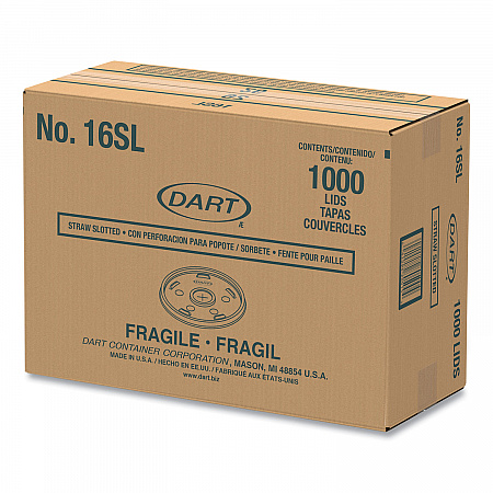 Plastic Lids, Straw-Slot Lid, Fits 12 oz to 24 oz Hot/Cold Foam Cups, Translucent, 100/Pack, 10 Packs/Carton (16SL)