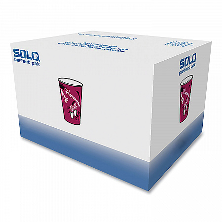Paper Hot Drink Cups in Bistro Design, 10 oz, Maroon, 300/Carton (OF10BI0041)