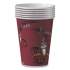 Dart Solo Paper Hot Drink Cups in Bistro Design, 12 oz, Maroon, 300/Carton (OF12BI0041)
