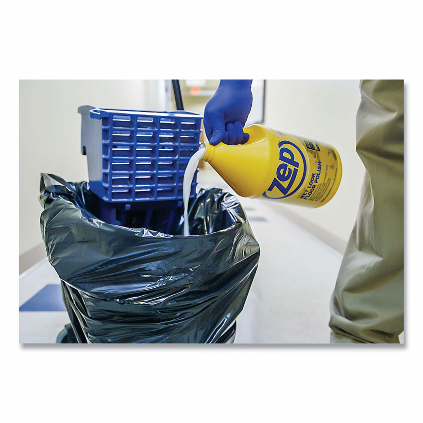 Wet Look Floor Polish, 1 gal Bottle, 4/Carton (ZUWLFF128CT)