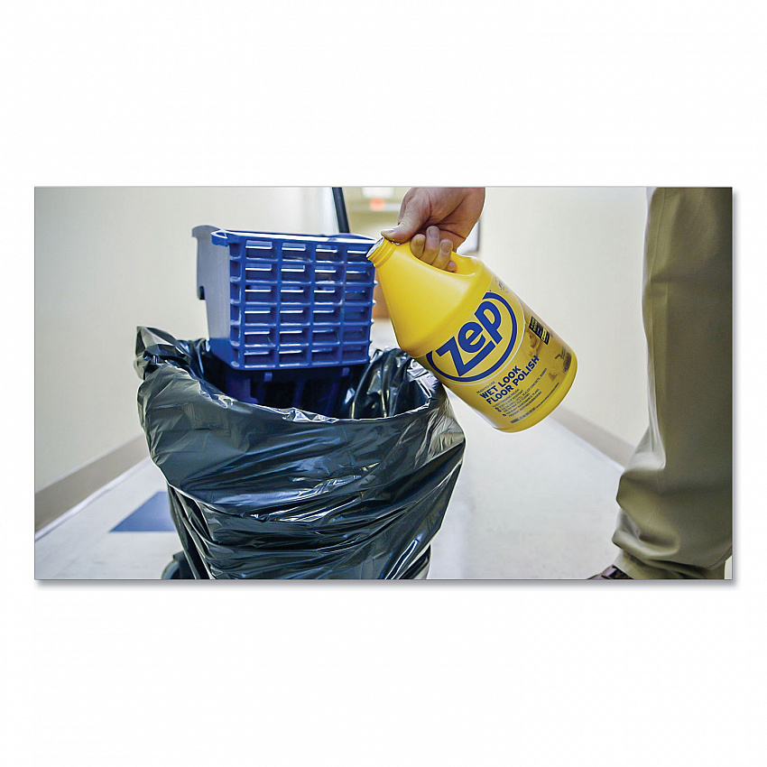 Wet Look Floor Polish, 1 gal Bottle, 4/Carton (ZUWLFF128CT)