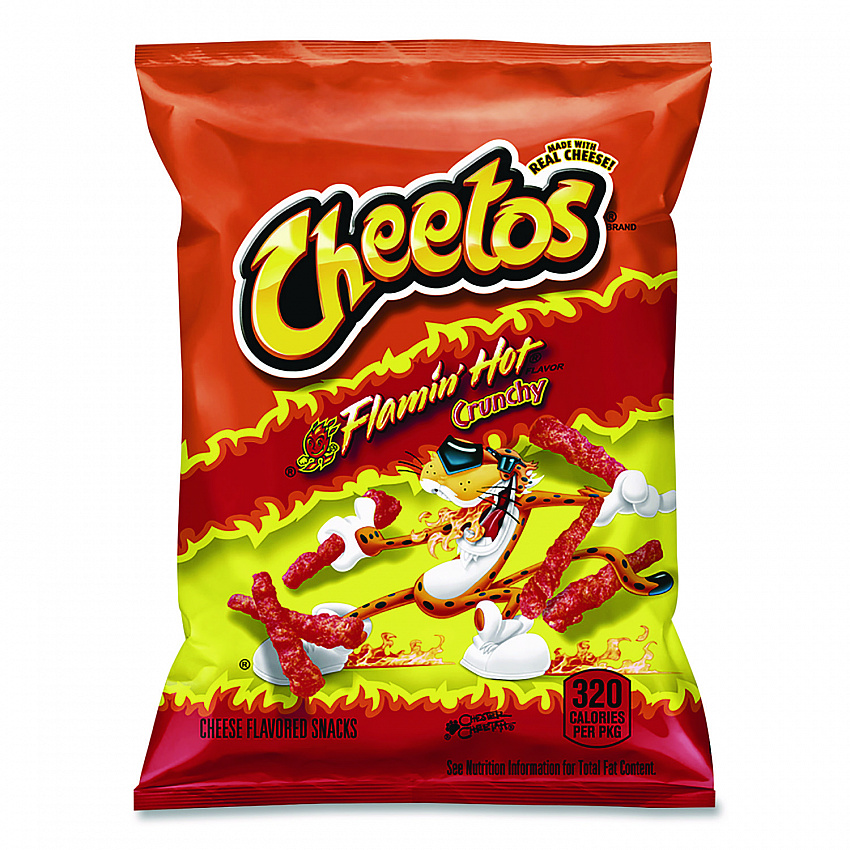 Crunchy Cheese Flavored Snacks, Flamin' Hot, 2 oz Bag, 64/Carton (FRI44368)
