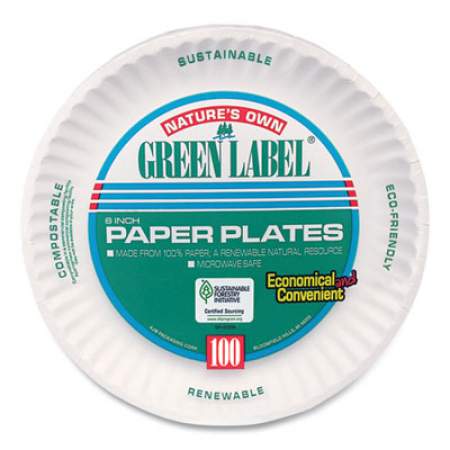 AJM White Paper Plates, 6" dia, 100/Pack, 10 Packs/Carton (PP6GREWH)