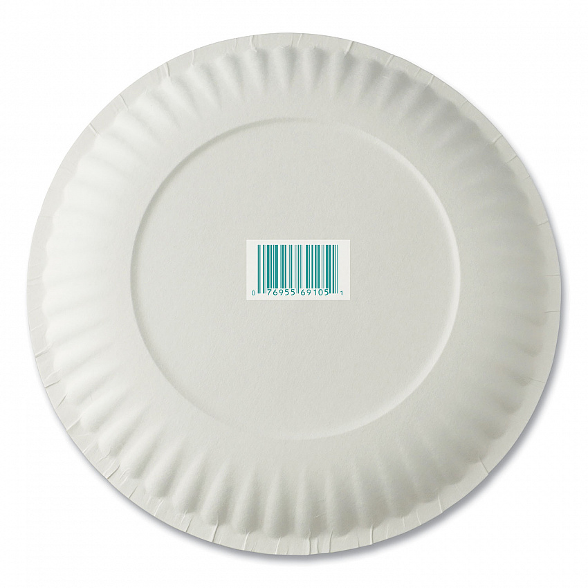 White Paper Plates, 6" dia, 100/Pack, 10 Packs/Carton (PP6GREWH)