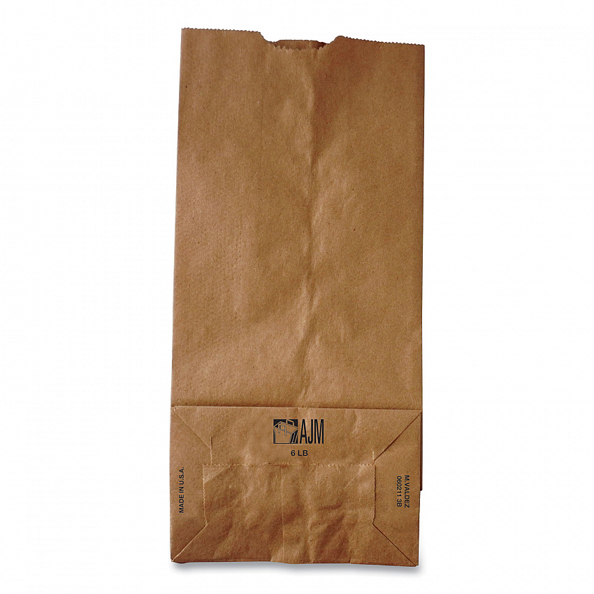 Grocery Paper Bags, 6# Size, 35# Basis Weight, 5.88" x 3.63" x 11", Kraft, 500/Bundle (GK6500)