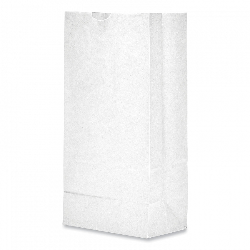Grocery Paper Bags, 8# Size, 35# Basis Weight, 6" x 3.88" x 12.5", White, 500/Bundle (GW8500)